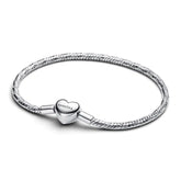 Pandora Armband mit facettierter Schlangenkette und Herzverschluss - 594236C00-18